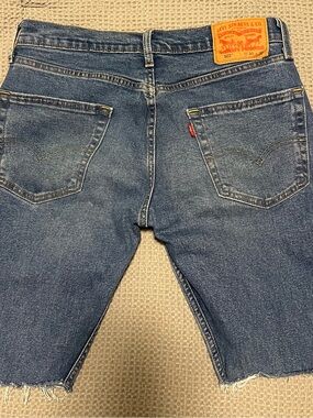 Levi's unisex Denim Shorts Jorts in Washed Blue with Leather Patch